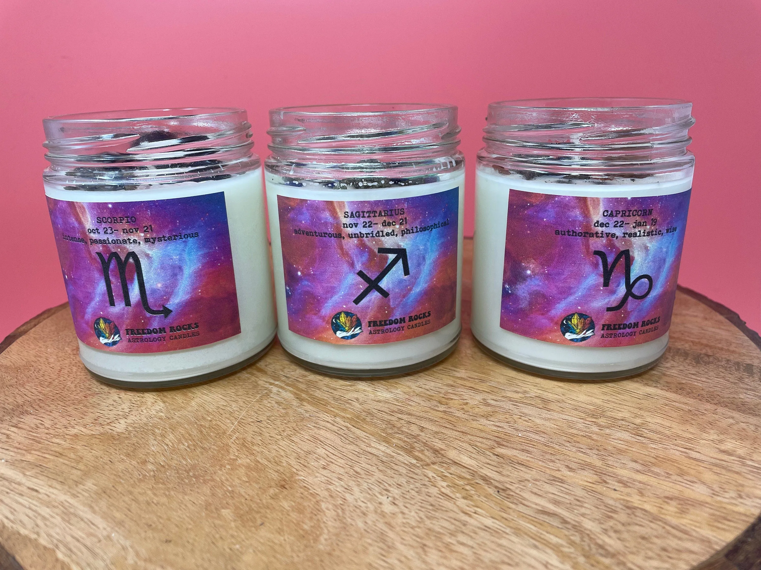 Freedom Rocks Crystal Zodiac Candles