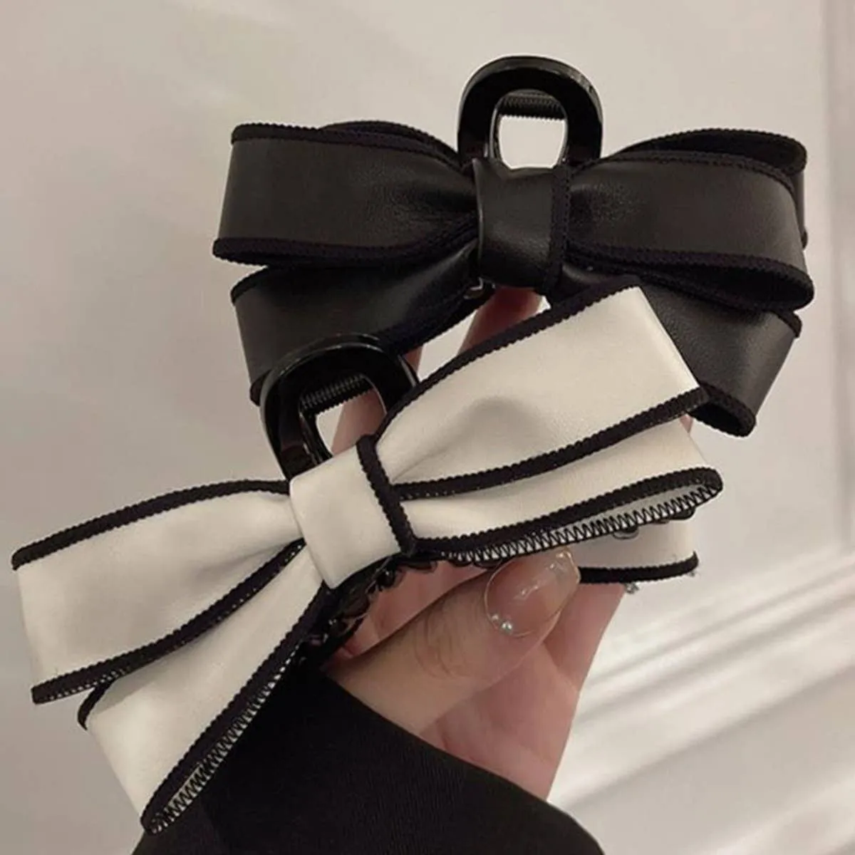 FRENCH ELEGANT BOW HAIR CLAW CLIPS_CWAHA0858