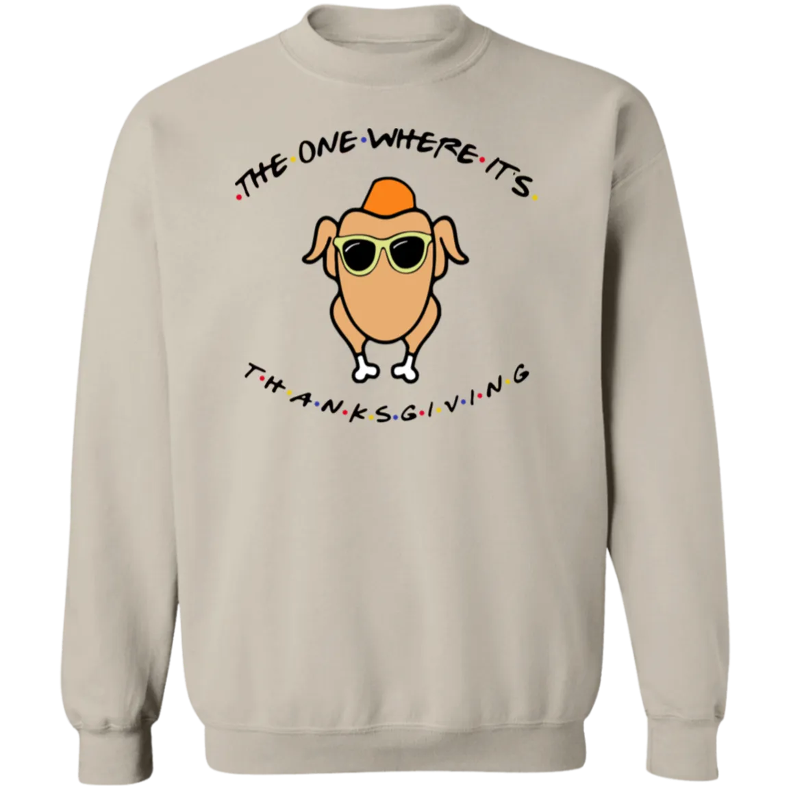 Friends The One Where It’s Thanksgiving Turkey Gildan Crewneck Pullover – Cozy Up with Nostalgic Thanksgiving Vibes!