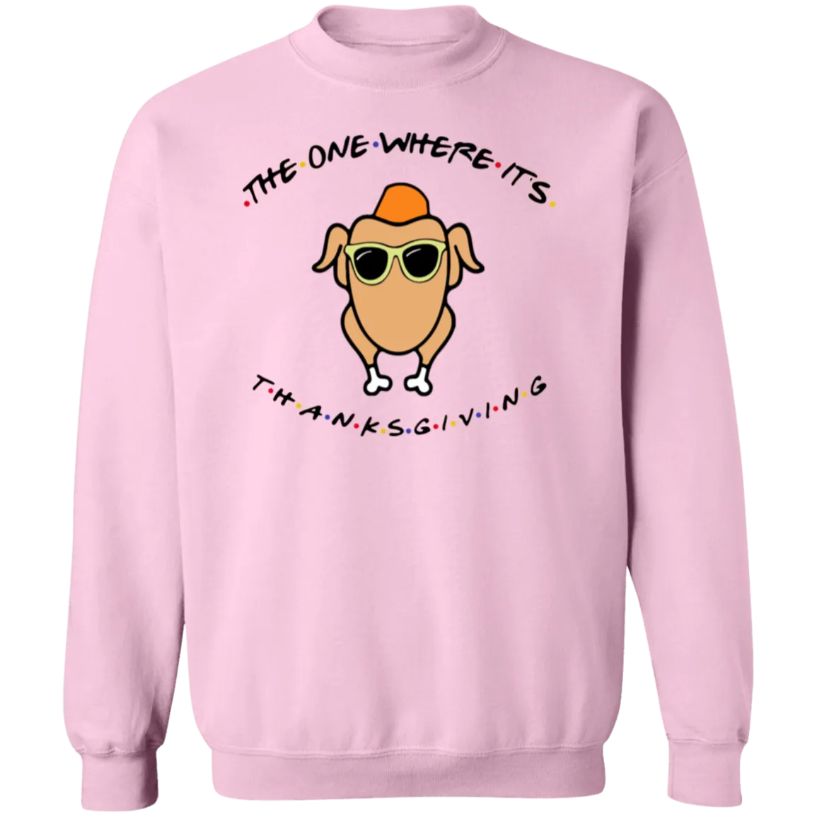 Friends The One Where It’s Thanksgiving Turkey Gildan Crewneck Pullover – Cozy Up with Nostalgic Thanksgiving Vibes!