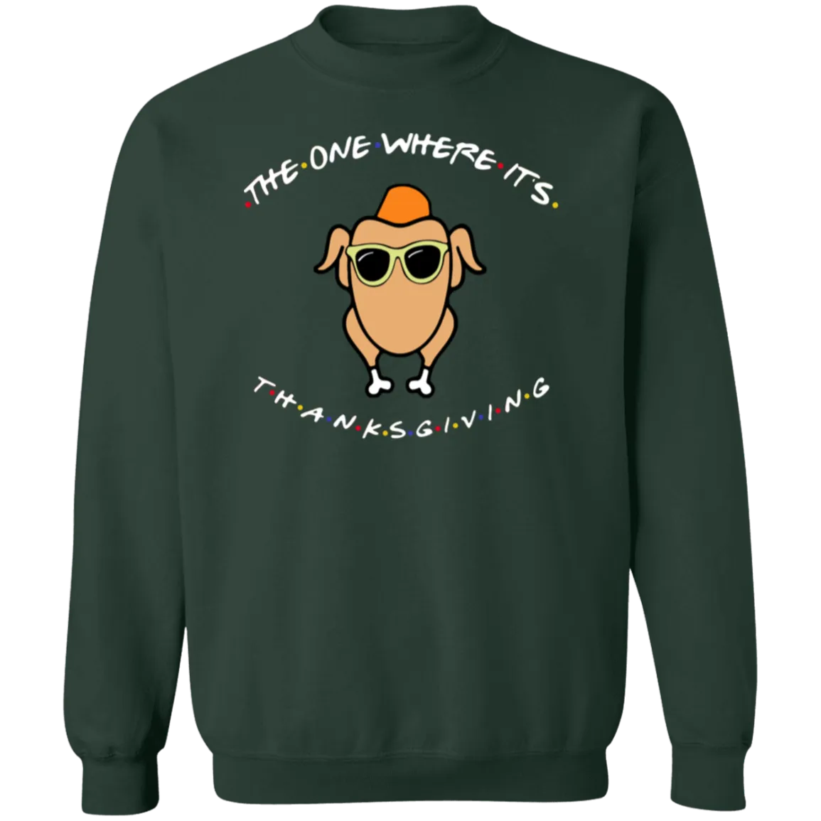 Friends The One Where It’s Thanksgiving Turkey Gildan Crewneck Pullover – Cozy Up with Nostalgic Thanksgiving Vibes!