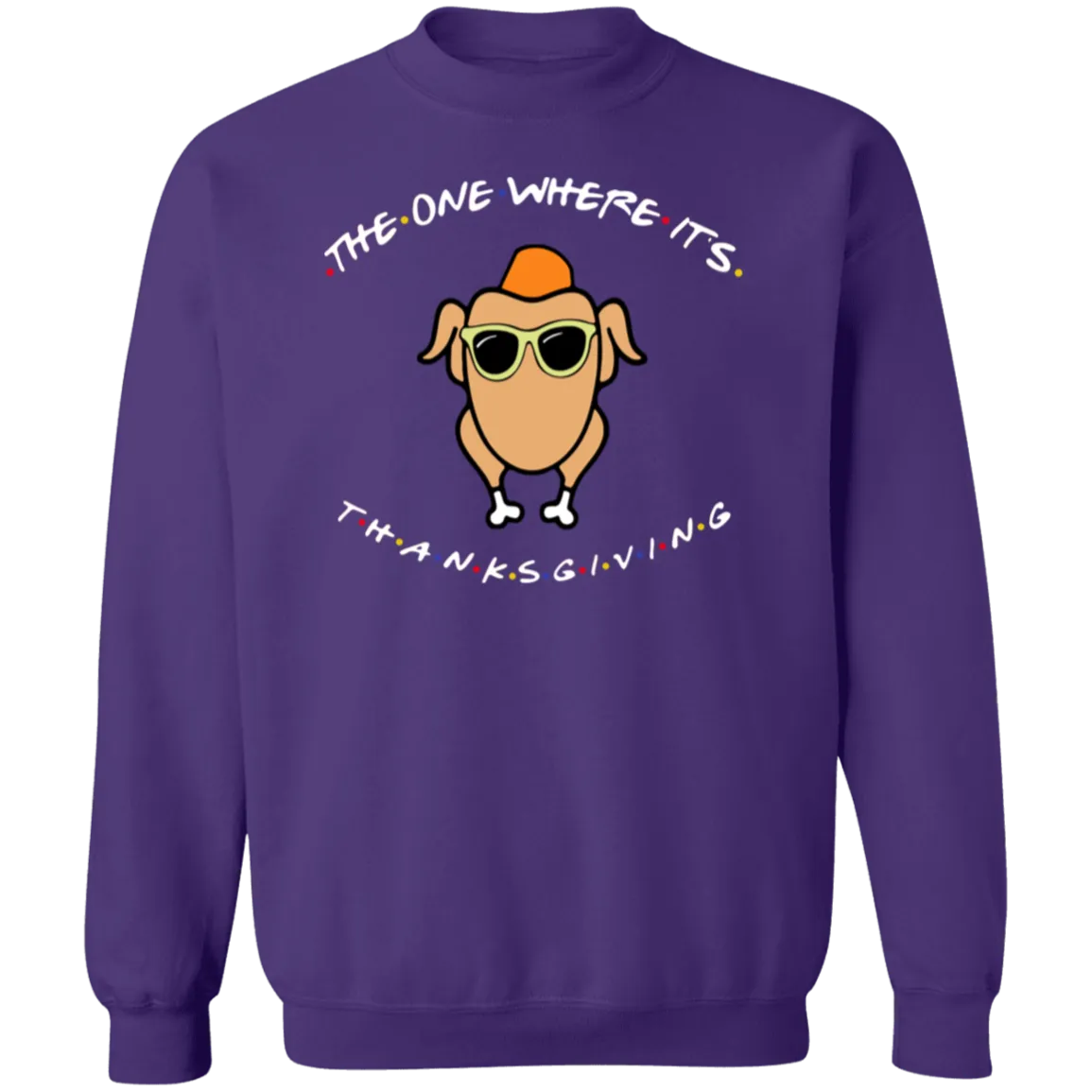 Friends The One Where It’s Thanksgiving Turkey Gildan Crewneck Pullover – Cozy Up with Nostalgic Thanksgiving Vibes!