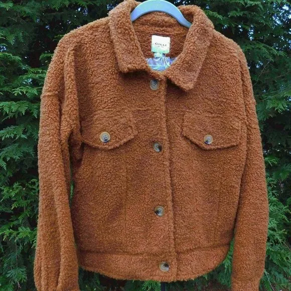 Gilli Cozy Sherpa Teddy Bear Jacket NWT