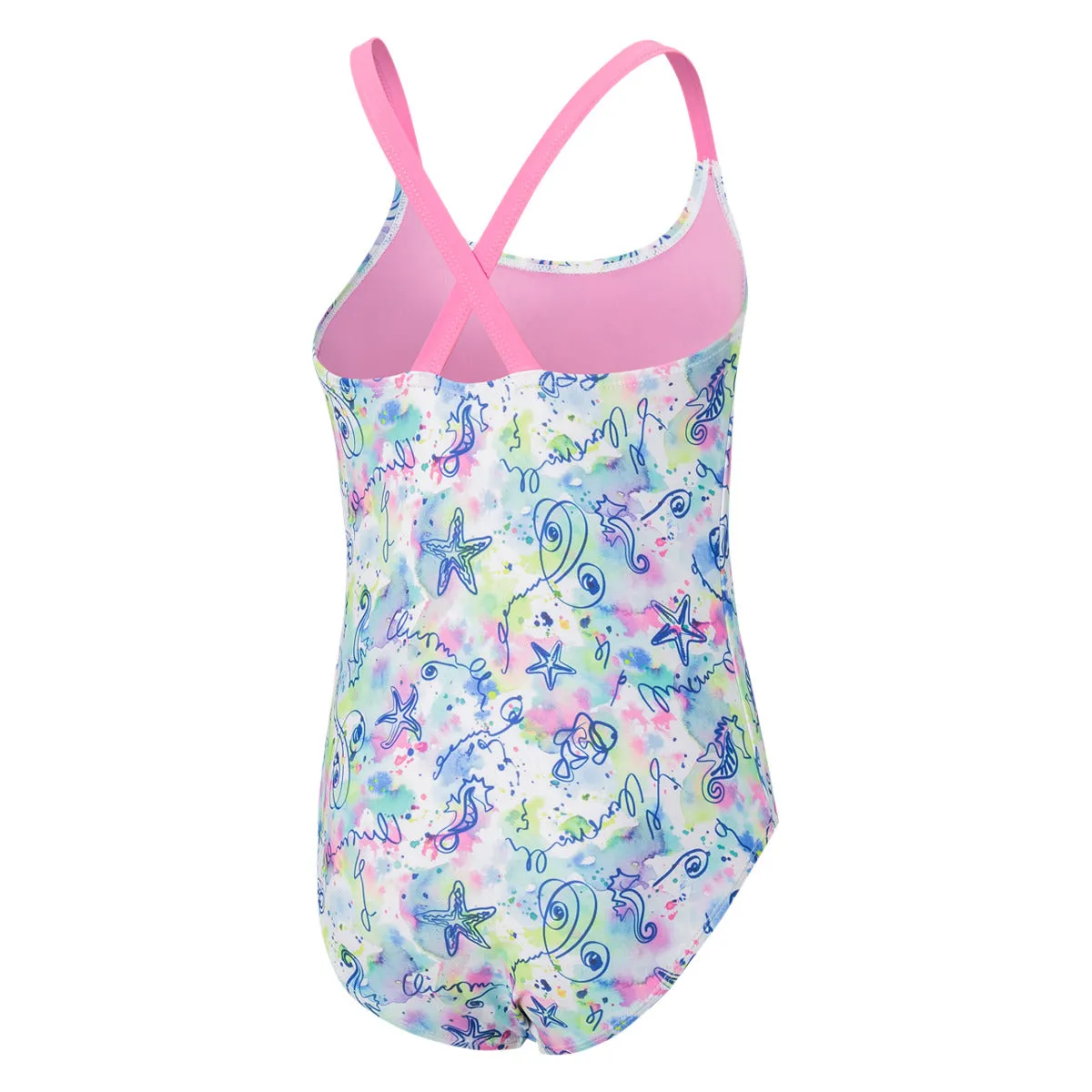Girls' Crossback Print Jr. One-Piece Swimsuit