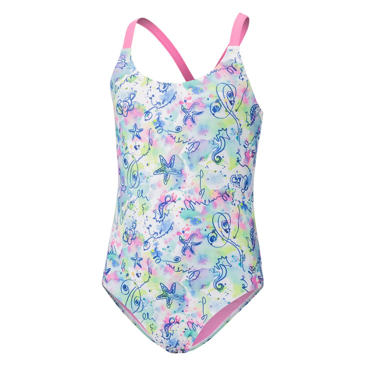 Girls' Crossback Print Jr. One-Piece Swimsuit