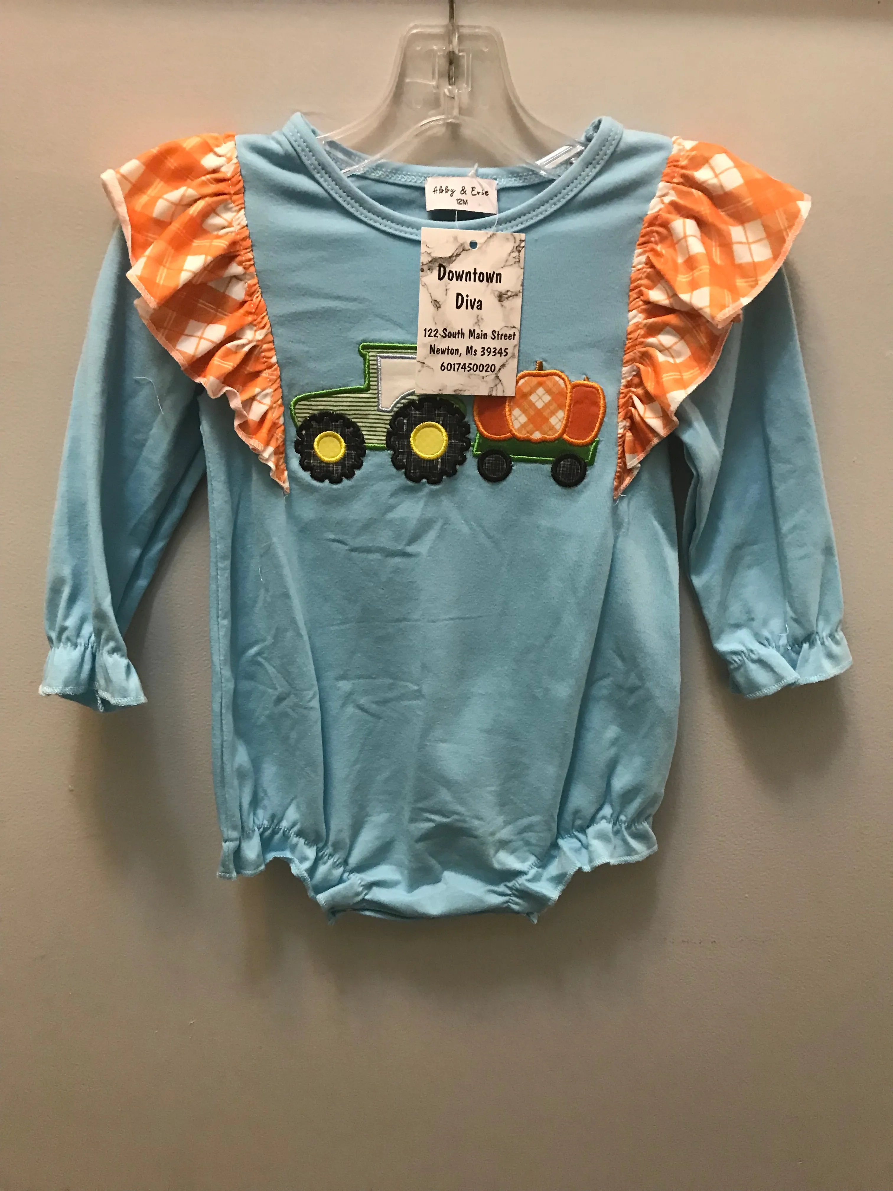 Girls Onesie w/tractor/wagon/Pumpkin