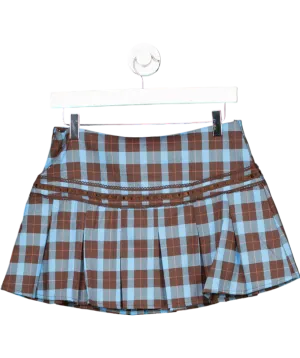 Glamorous Brown Check Mini Skirt UK 10