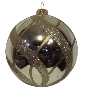 Gold Shatterproof Ornament with Design 3"