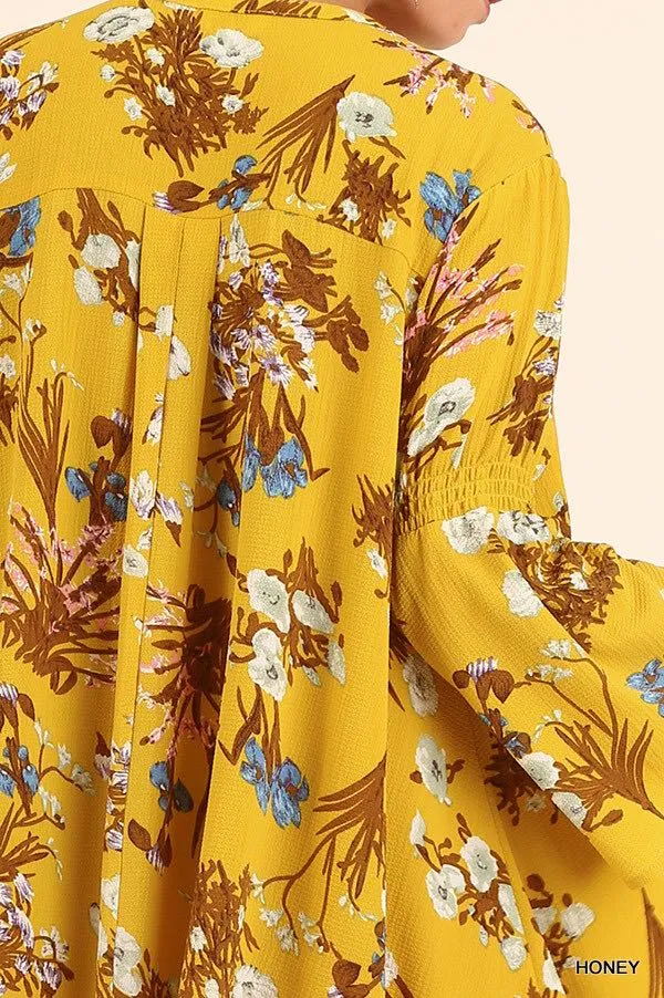 Golden Flare Sleeve Summer Maxi