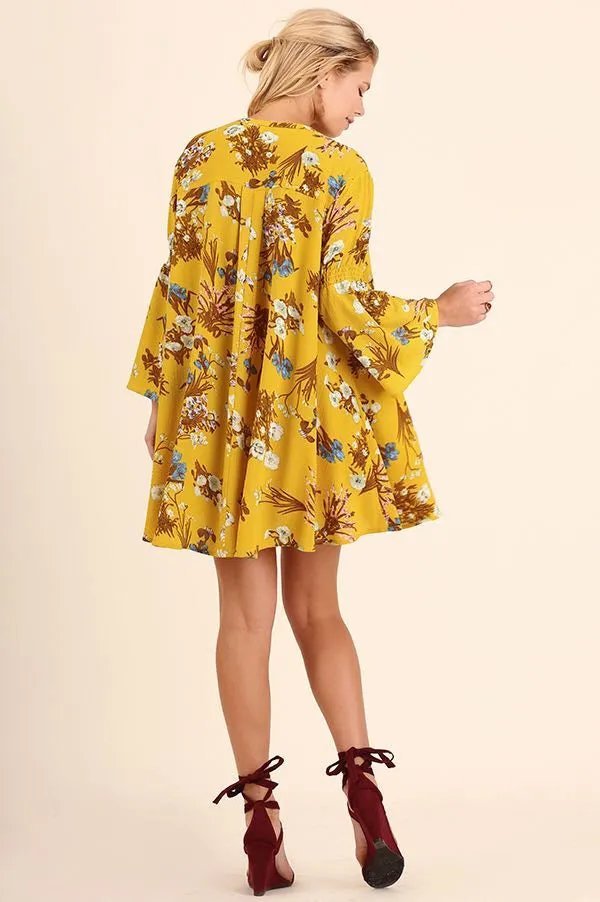 Golden Flare Sleeve Summer Maxi