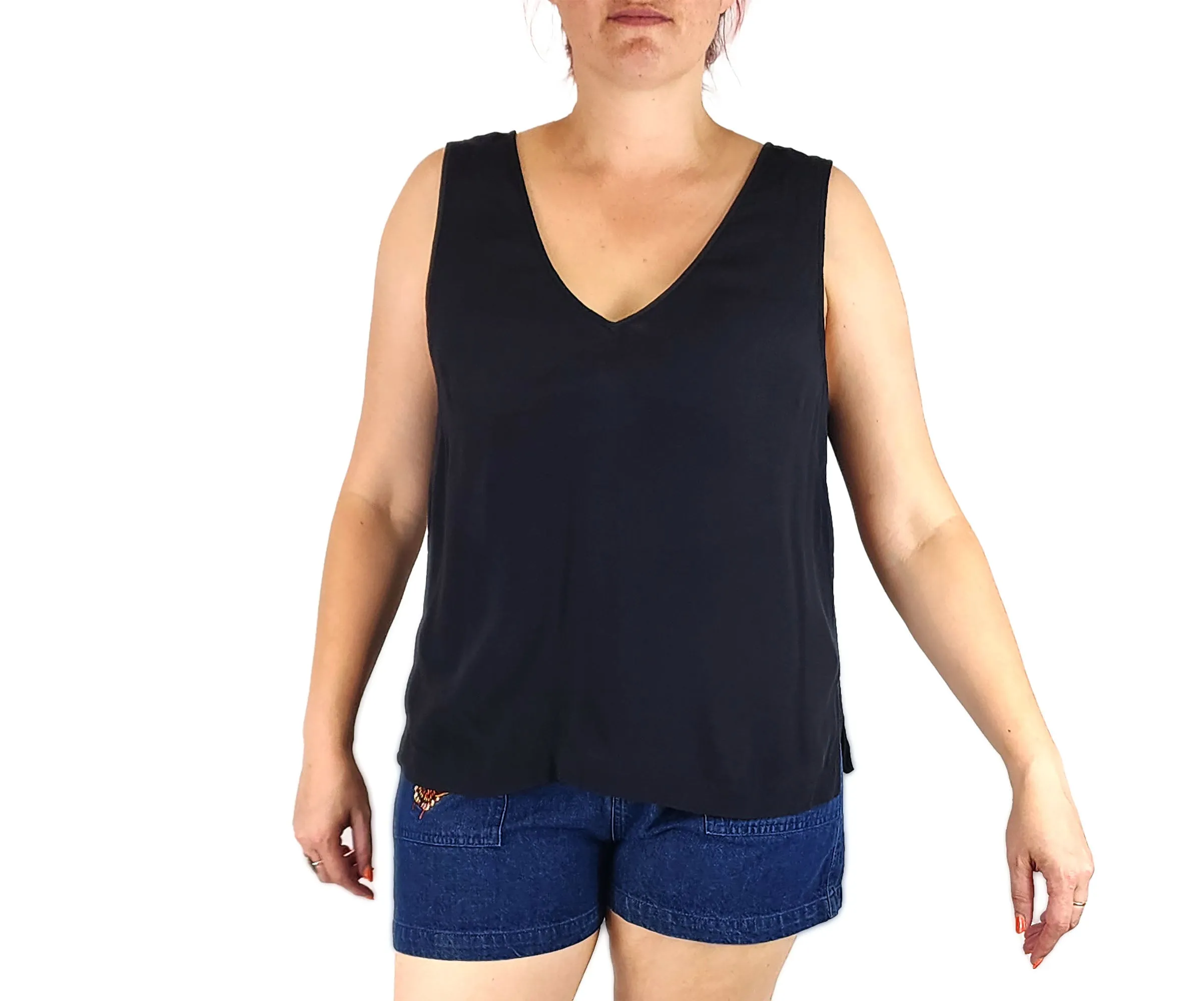 Gorman elegant black sleeveless top size 16