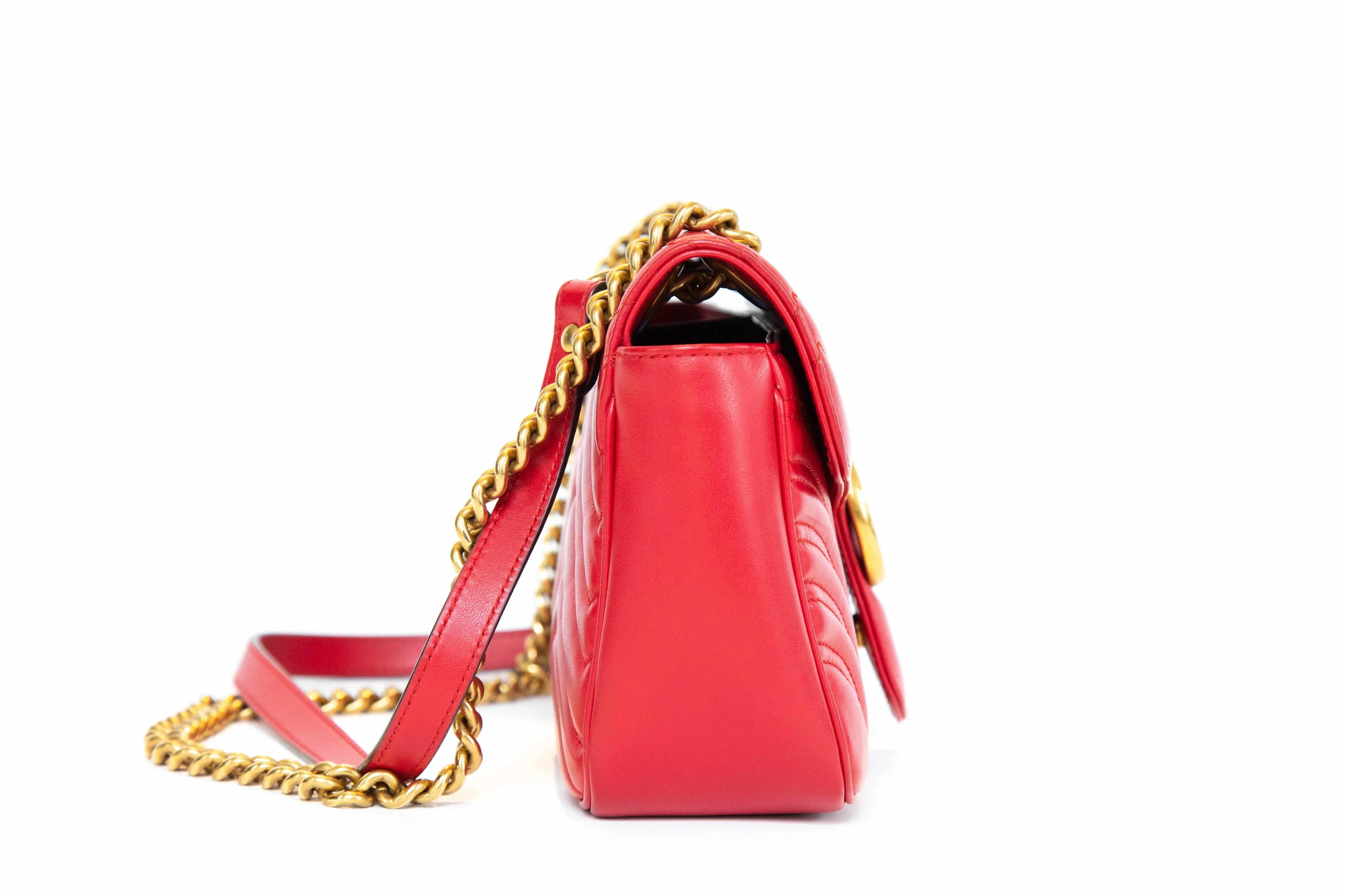 Gucci GG Marmont Red Medium Matelasse Bag