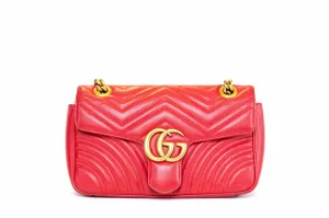 Gucci GG Marmont Red Medium Matelasse Bag