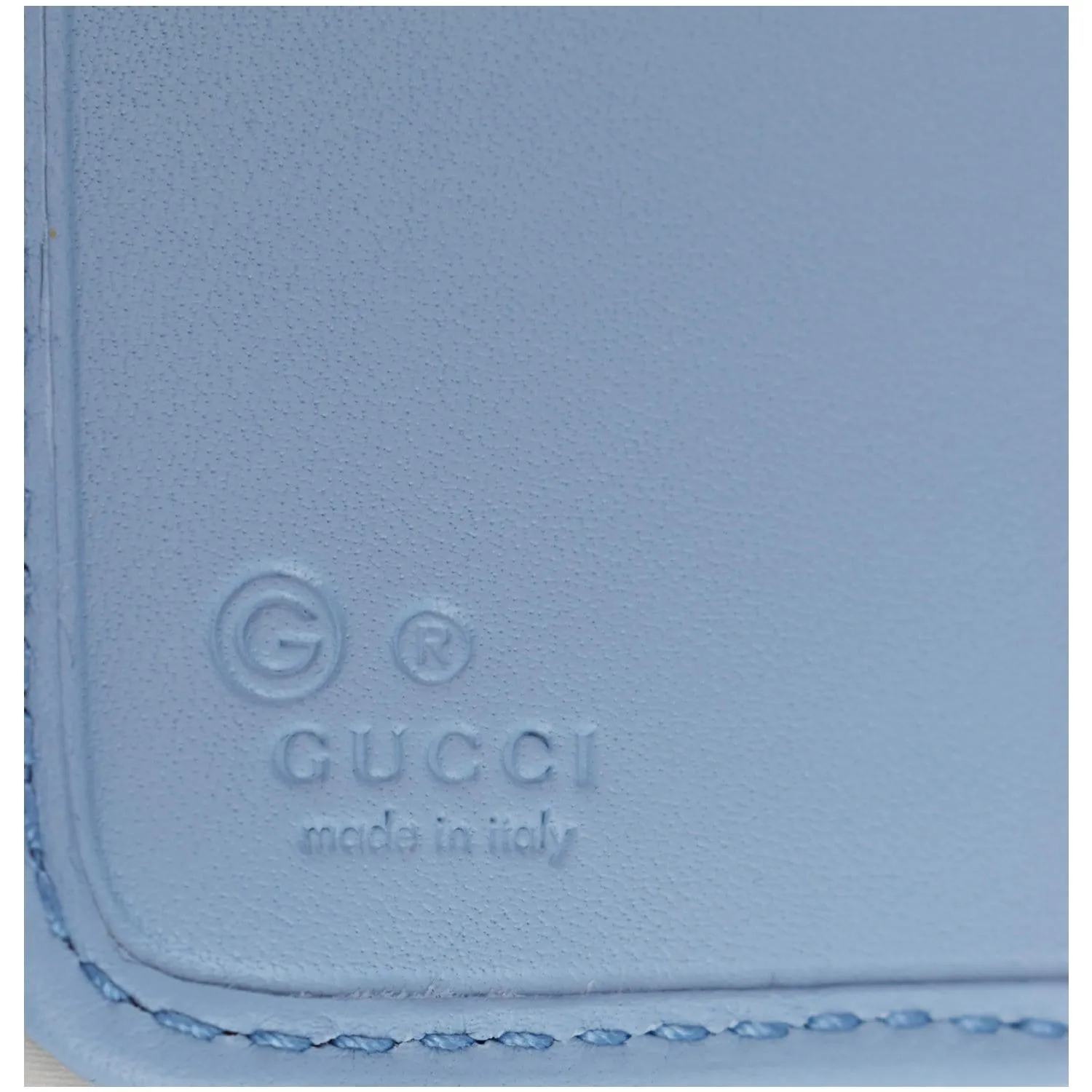 GUCCI Microguccissima Leather Wallet Light Blue 449364