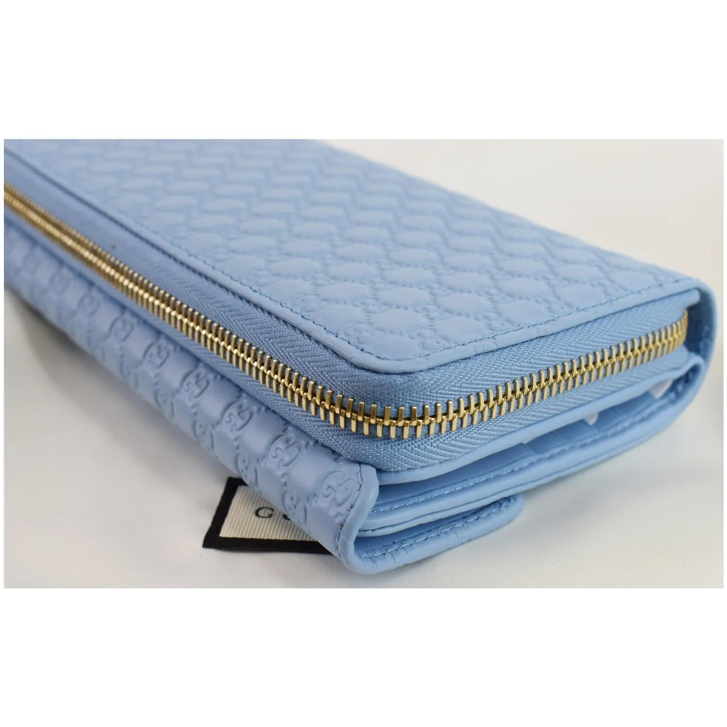 GUCCI Microguccissima Leather Wallet Light Blue 449364