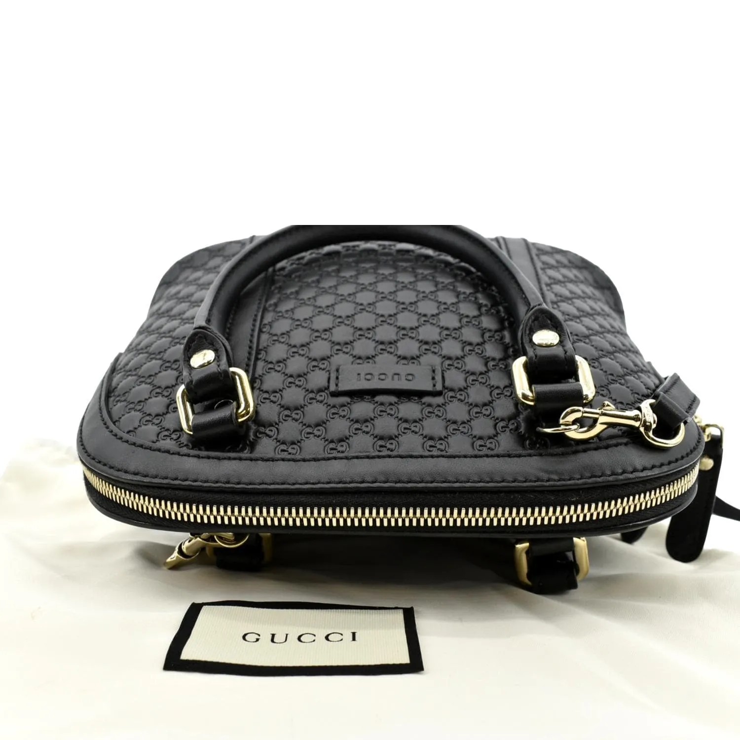 GUCCI Mini Dome Leather Crossbody Bag Black 449654