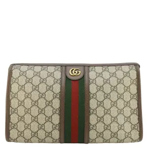 GUCCI Ophidia GG Supreme Canvas Pouch Beige 598234