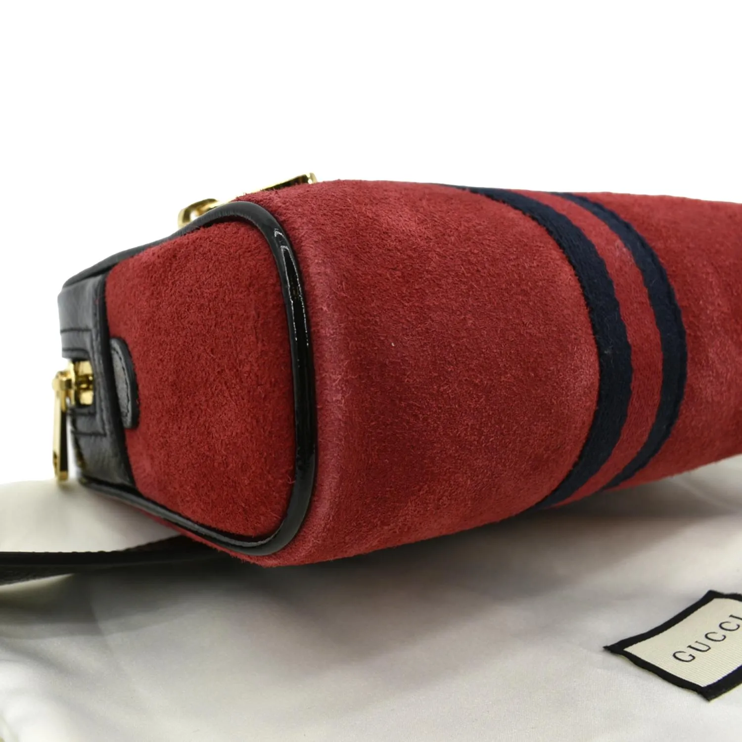 GUCCI Ophidia Small Suede Belt Waist Bag Red 517076