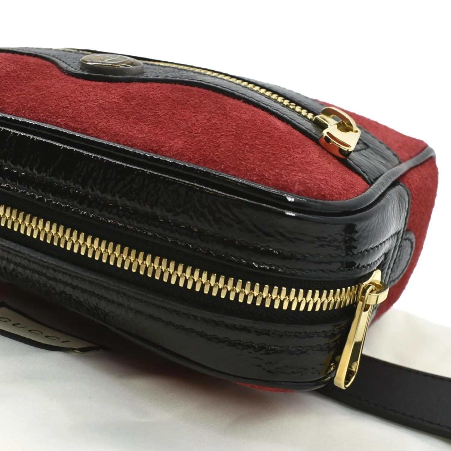 GUCCI Ophidia Small Suede Belt Waist Bag Red 517076