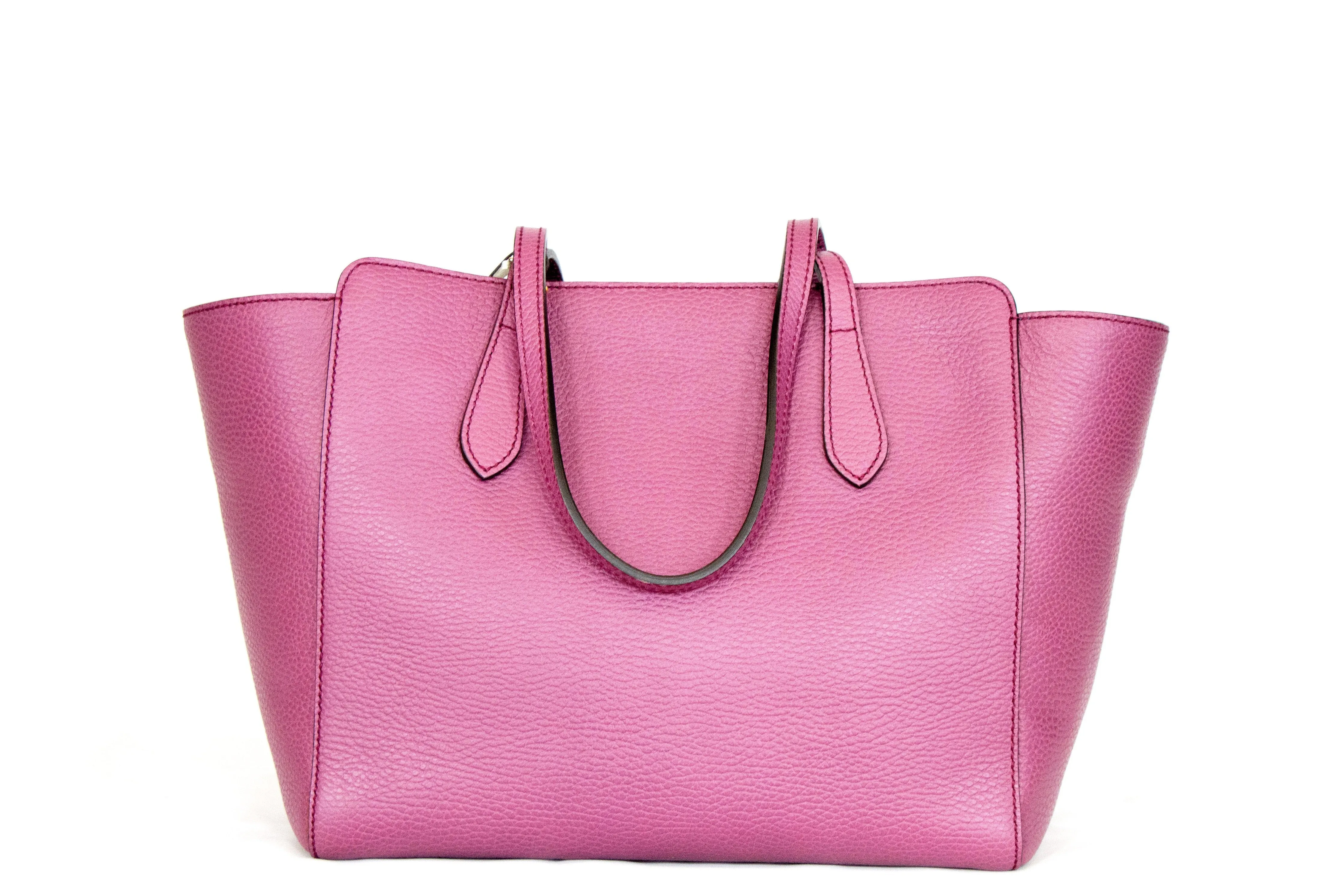 Gucci Swing Tote Small Leather Magenta