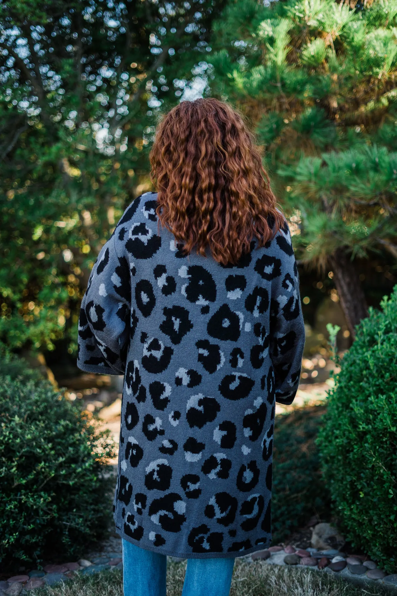 Gwyneth Leopard Cardigan in Gray
