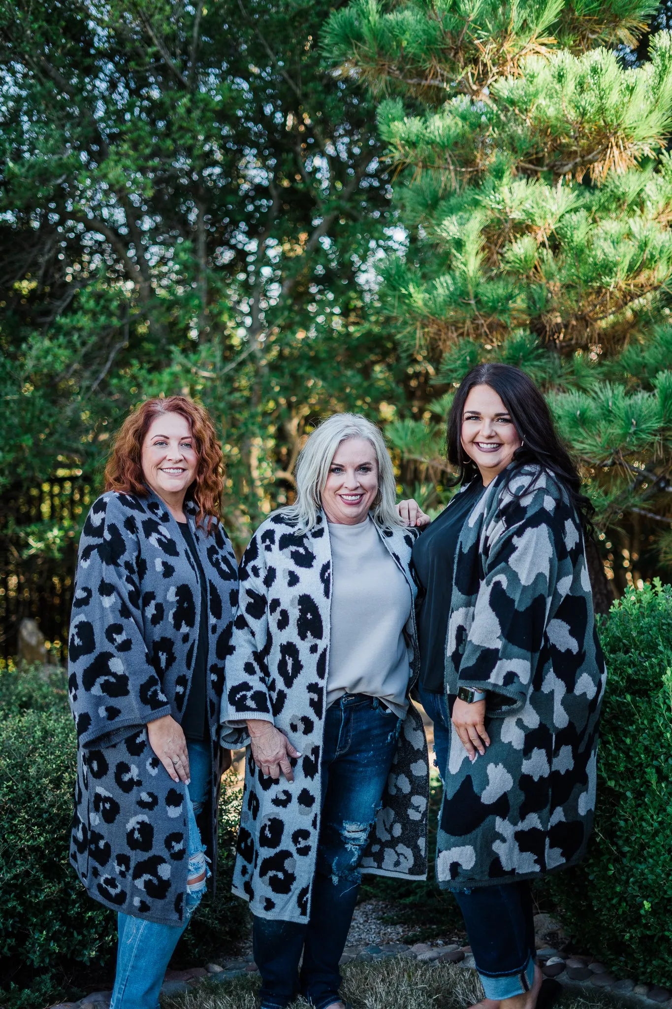 Gwyneth Leopard Cardigan in Gray