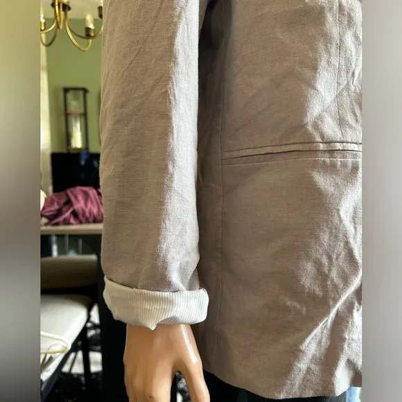 Halston Linen Blend Blazer Suit Jacket