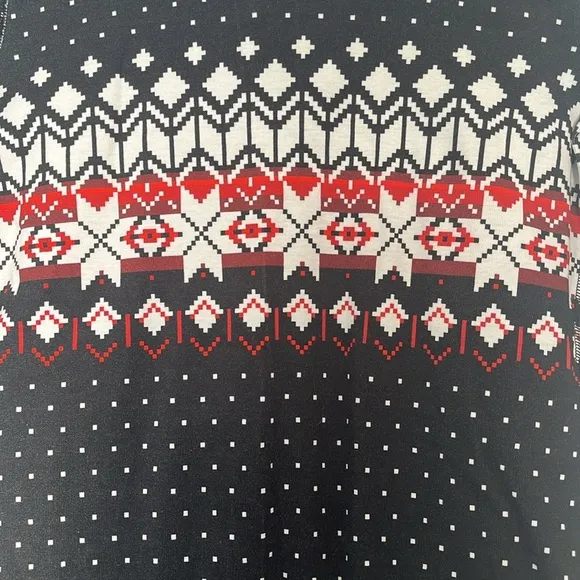 Hanna Andersson Holiday Black Fairisle Long Sleeve Pull On Matching Pajama Set