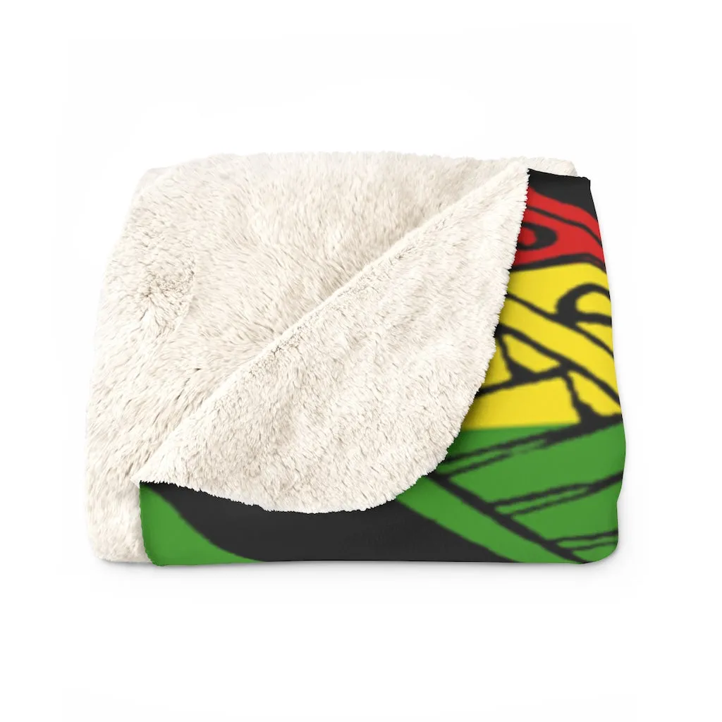 Hawaii Shield Rasta Tribal Fleece Blanket