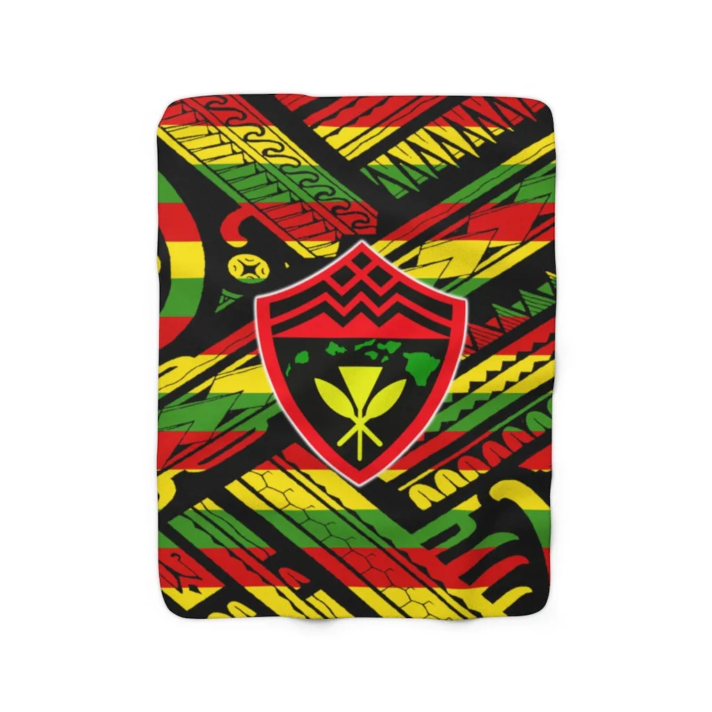 Hawaii Shield Rasta Tribal Fleece Blanket