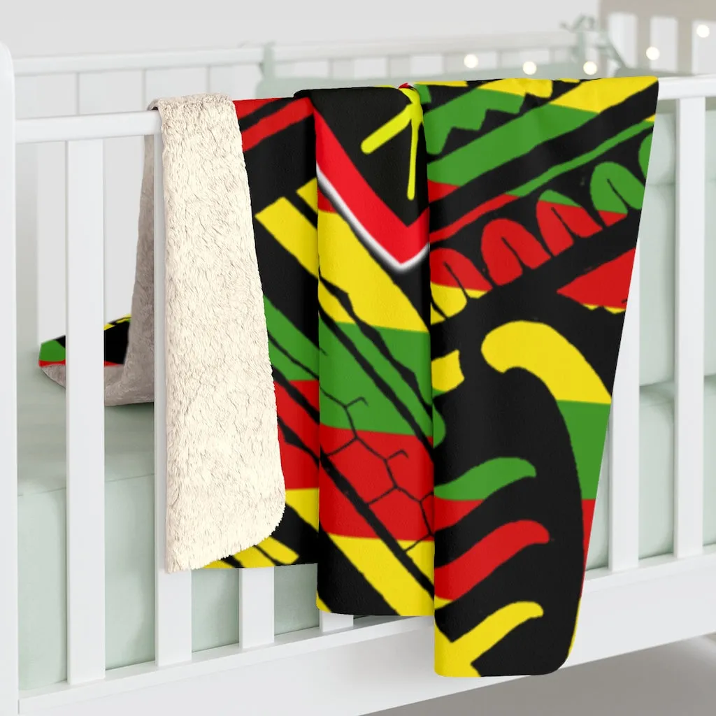 Hawaii Shield Rasta Tribal Fleece Blanket