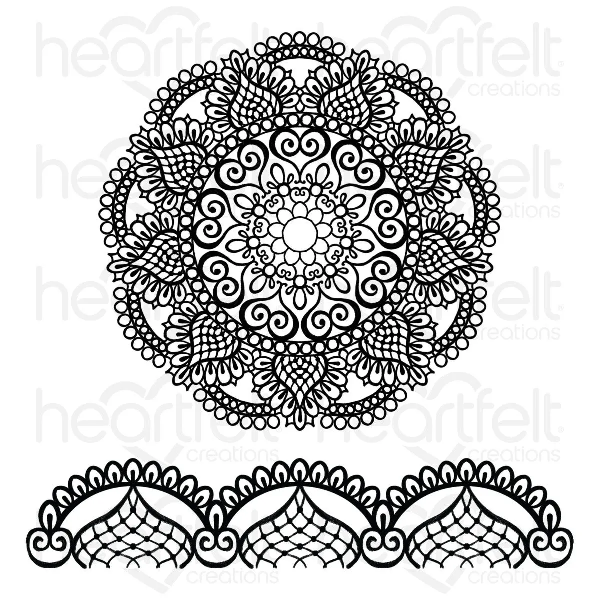 Heartfelt Creations - Elegant Mosaics Collection - Elegant Mosaics - Cling Stamp Set / 3977*