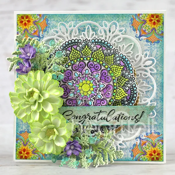 Heartfelt Creations - Elegant Mosaics Collection - Elegant Mosaics - Cling Stamp Set / 3977*