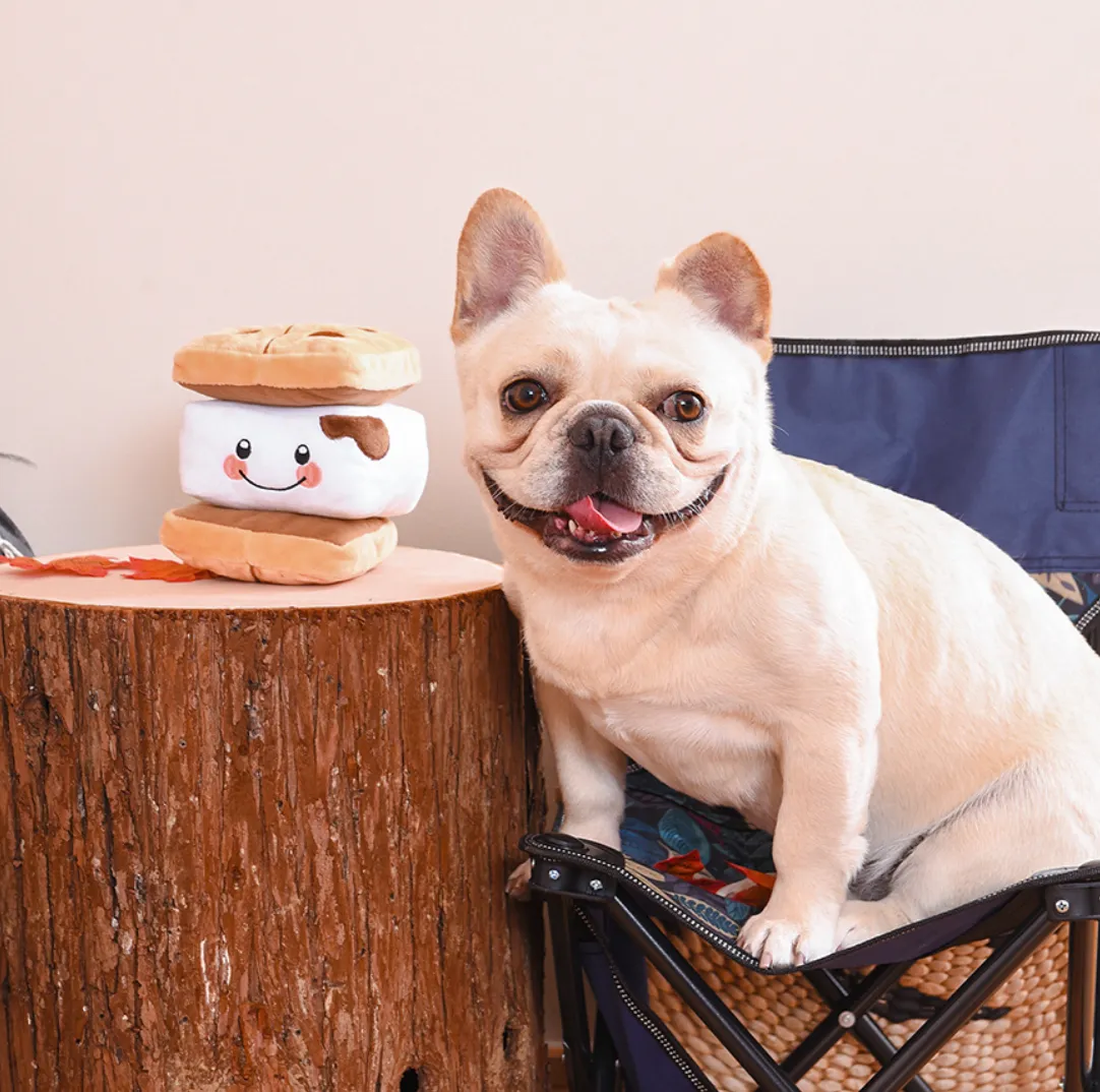 HugSmart Fuzzy Friendz Camping Pups - S'more Dog Toy