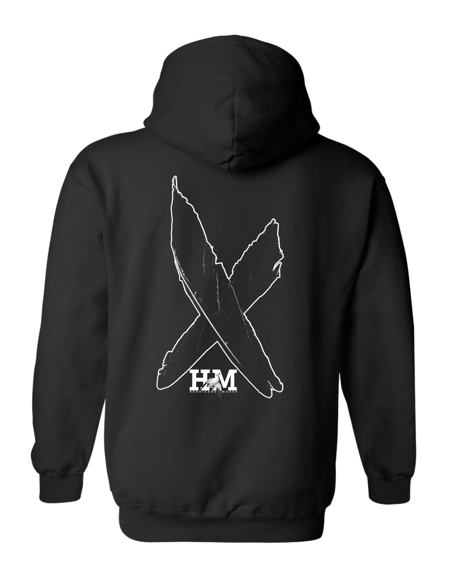 Hurricane Marsh Logo Cotton Snow Goose Hoodie Black