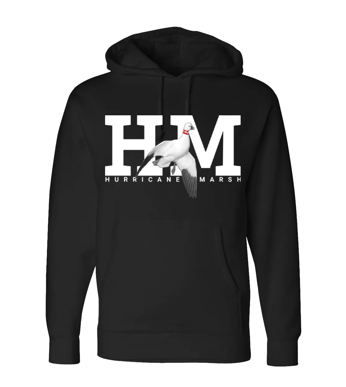 Hurricane Marsh Logo Cotton Snow Goose Hoodie Black