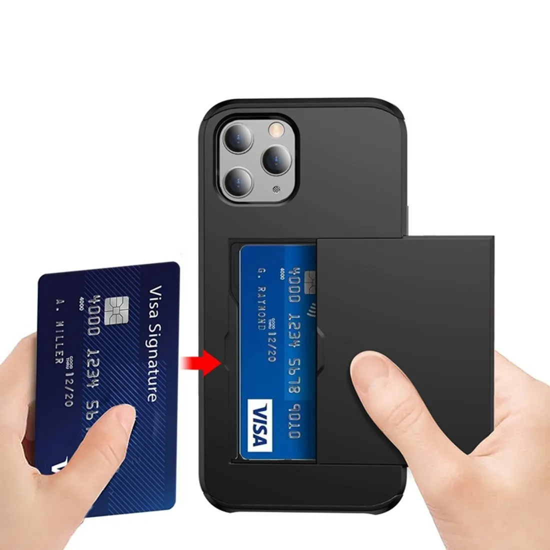Hybrid iPhone 12 Case with Credit Card Compartment