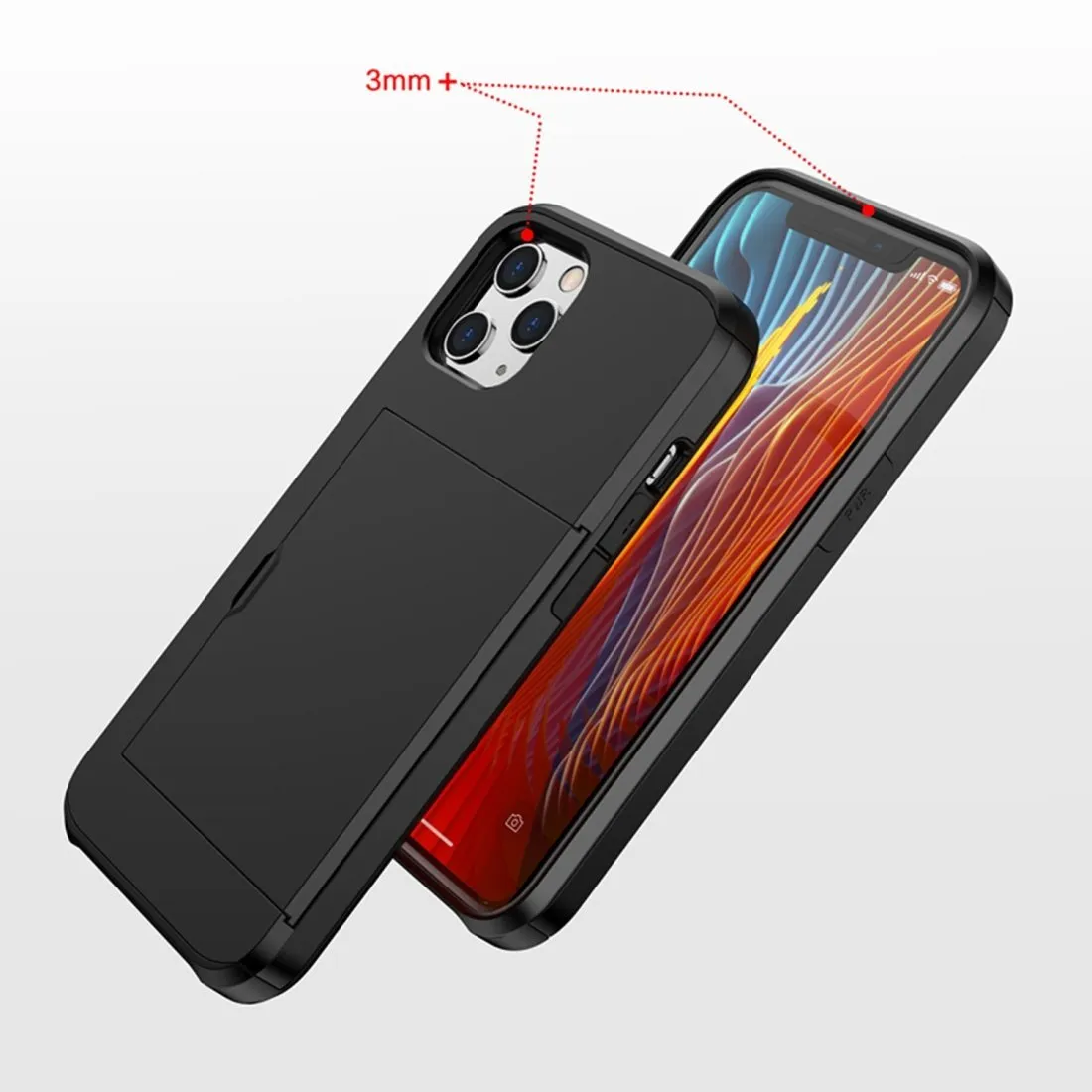 Hybrid iPhone 12 Case with Credit Card Compartment