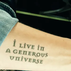 I Live In A Generous Universe Manifestation Tattoo