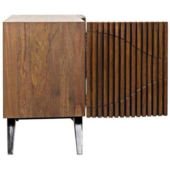 Illusion Single Sideboard with Steel Base, Dark Walnut