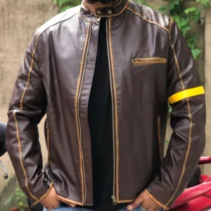 INSTOCK- American Teen Stand Collar Punk Men's Motorcycle Leather