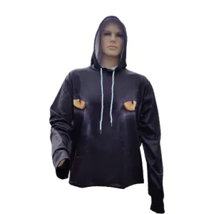 INSTOCK- CAT EYE PRINT BLACK HOODIE