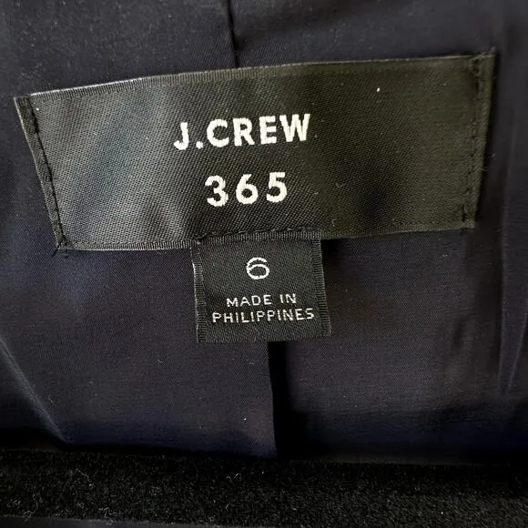 J. Crew 365 Stretch Going Out Open Front Black Blazer, Size 6