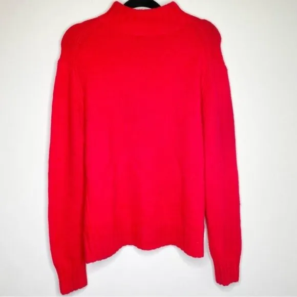 J. Crew Red Mockneck Sweater in Supersoft Yarn