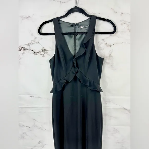 JAYGODFREY Ruffle Black Gown
