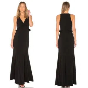 JAYGODFREY Ruffle Black Gown