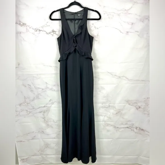 JAYGODFREY Ruffle Black Gown