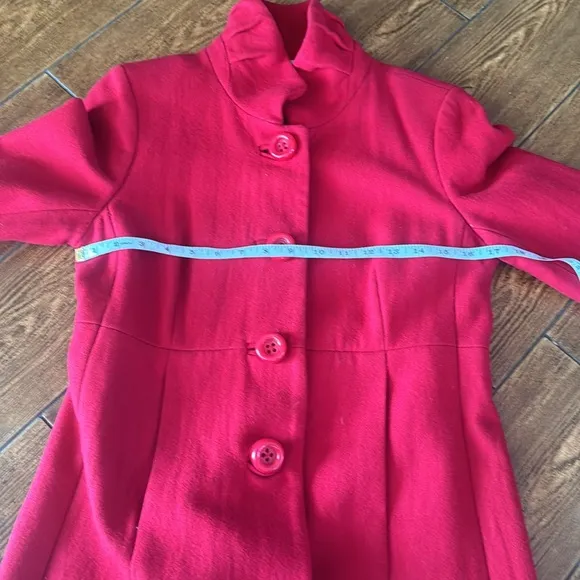 JCrew designer red wool long coat