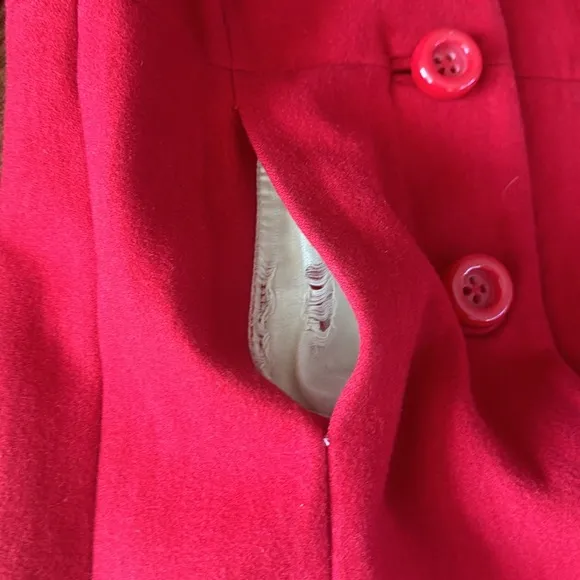 JCrew designer red wool long coat