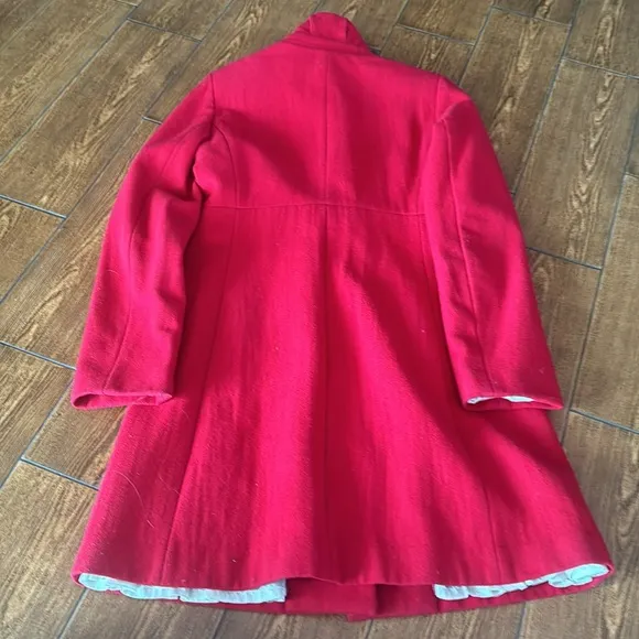 JCrew designer red wool long coat